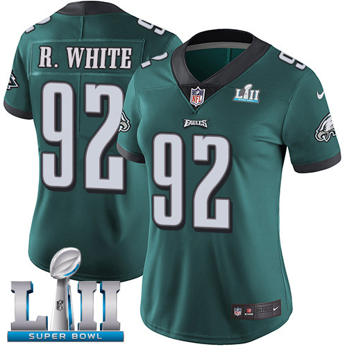 Nike Eagles #92 Reggie White Midnight Green Team Color Super Bowl LII Women's Stitched NFL Vapor Untouchable Limited Jersey - Click Image to Close